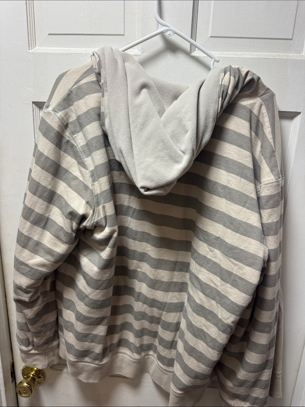 The North Face Men's Striped Zip Hoodie in Gray, Cream & Yellow - Picture 3 of 3